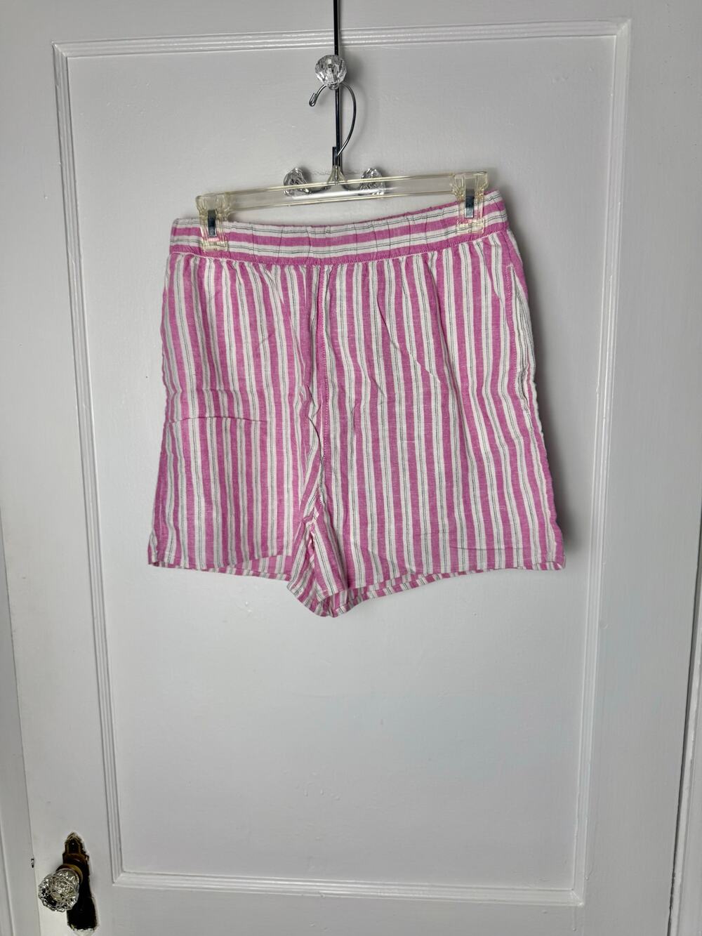 Universal Thread Shorts Women's XS Pink Striped Boxer Pull On Casual Linen Baggy